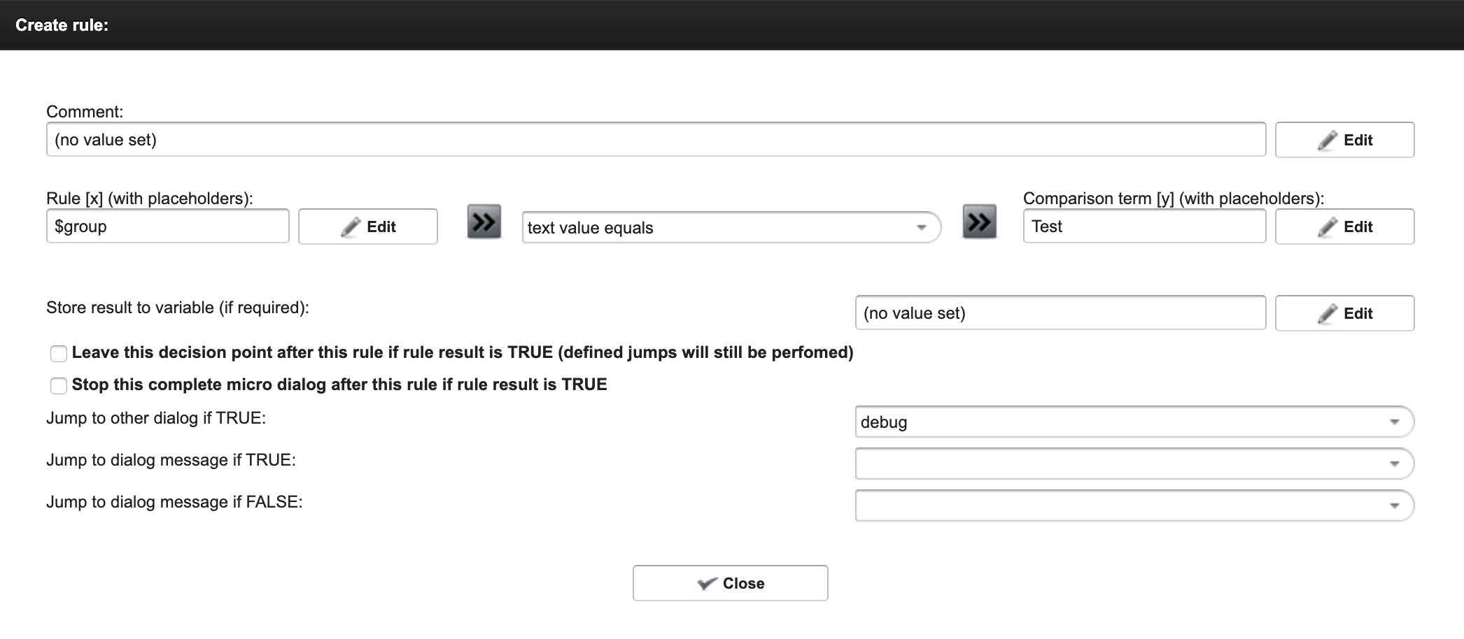 Decision point jumping variable