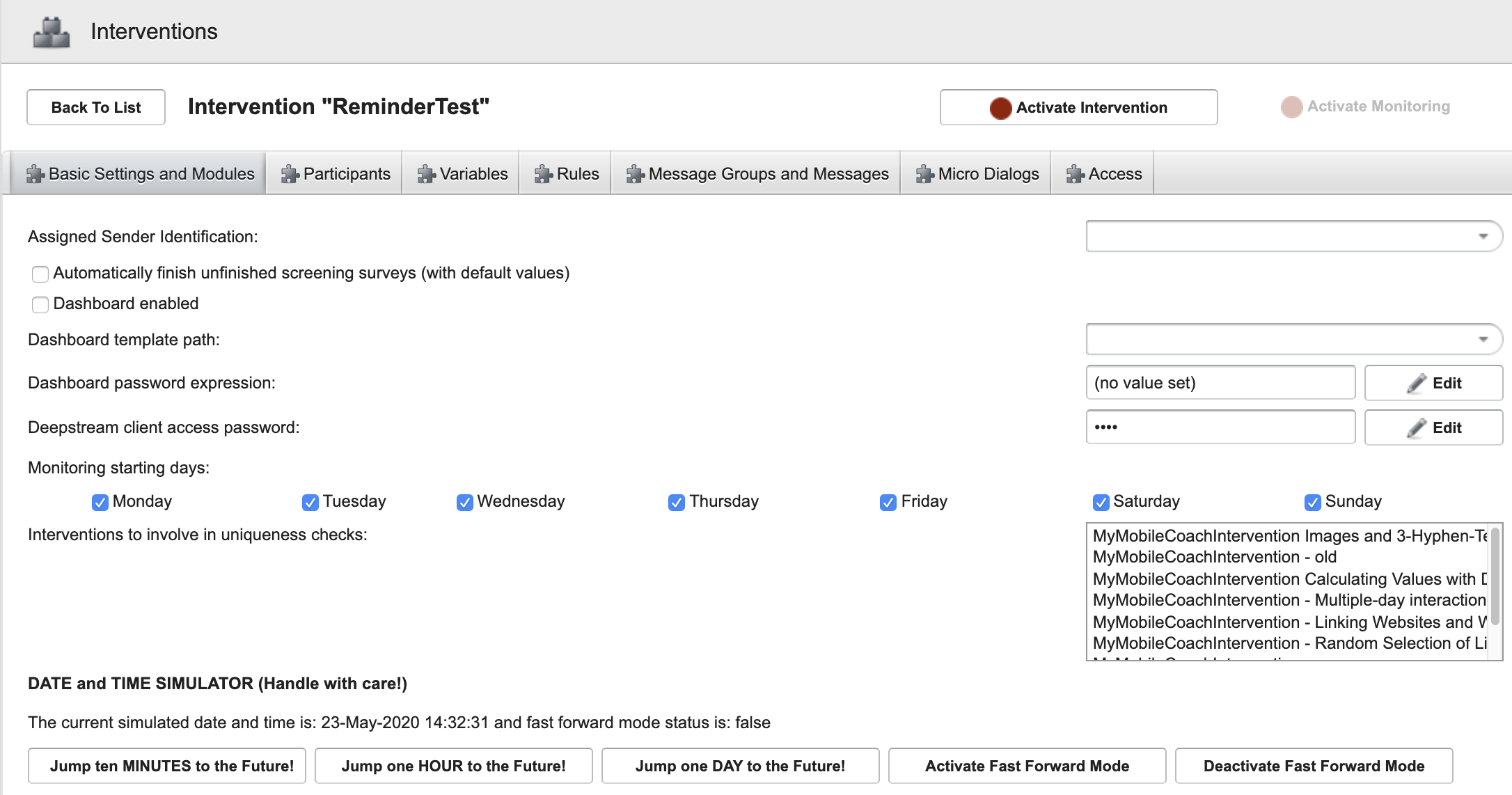 Basic Settings and Modules